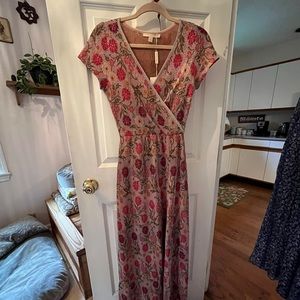 Anthropologie Cecilia Prado Posy metallic lurex floral dress xs NWT